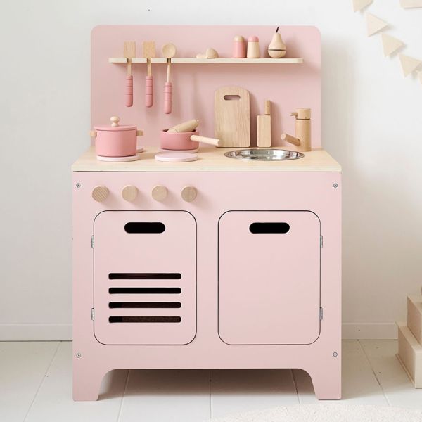 TOYKITROSE Kinderkeuken in roze van hout houten speelgoed van Petite Amélie